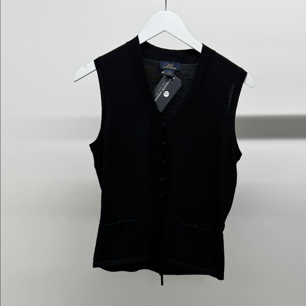 Brooks Brothers Black Wool Sweater Vest